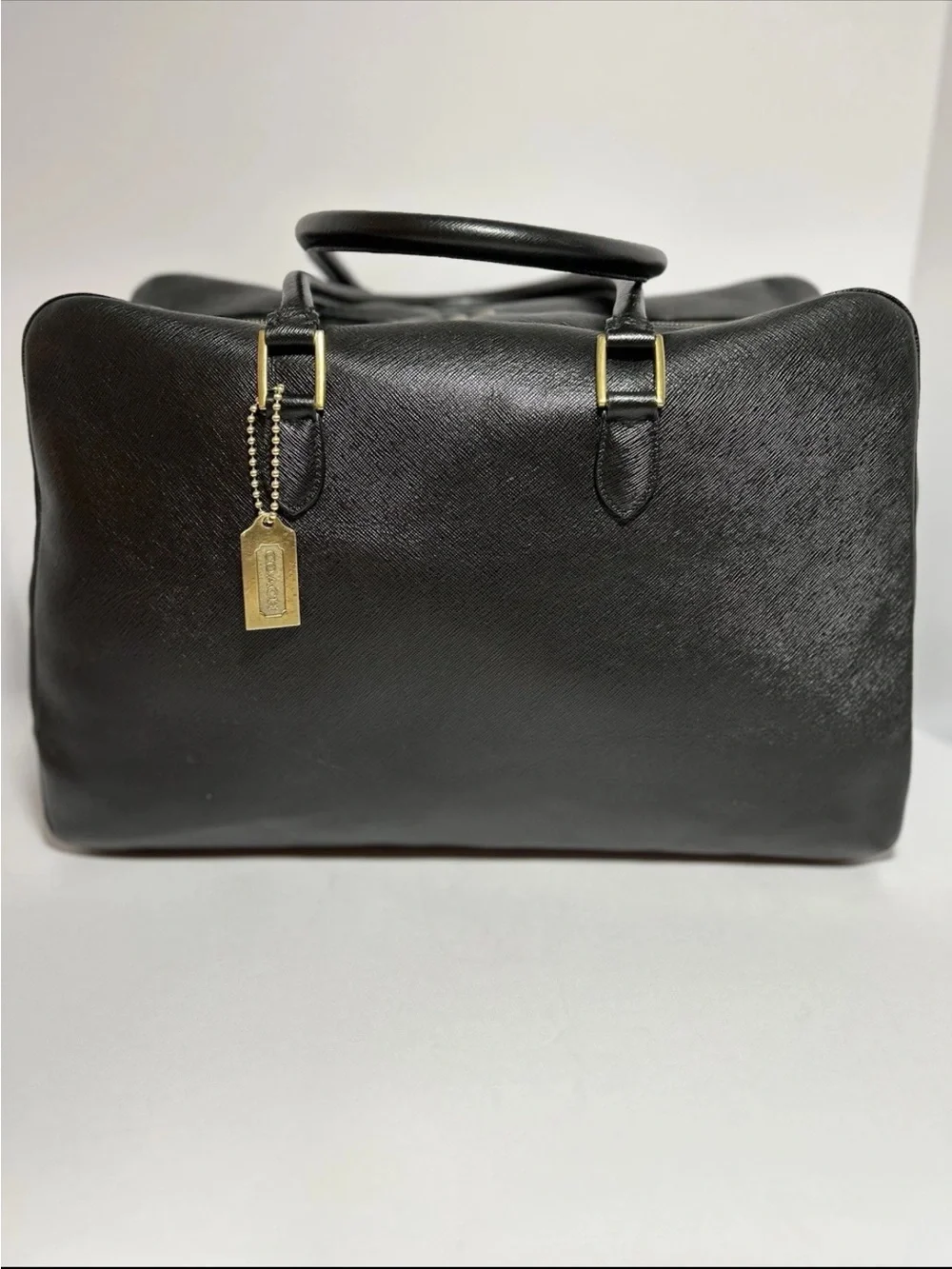 Coach XL Gramercy Duffle/Train Bag, Black Leather, Made in Italy, *RARE/VINTAGE*